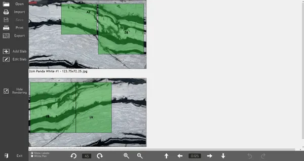 Multi-part slab layout with collision detection